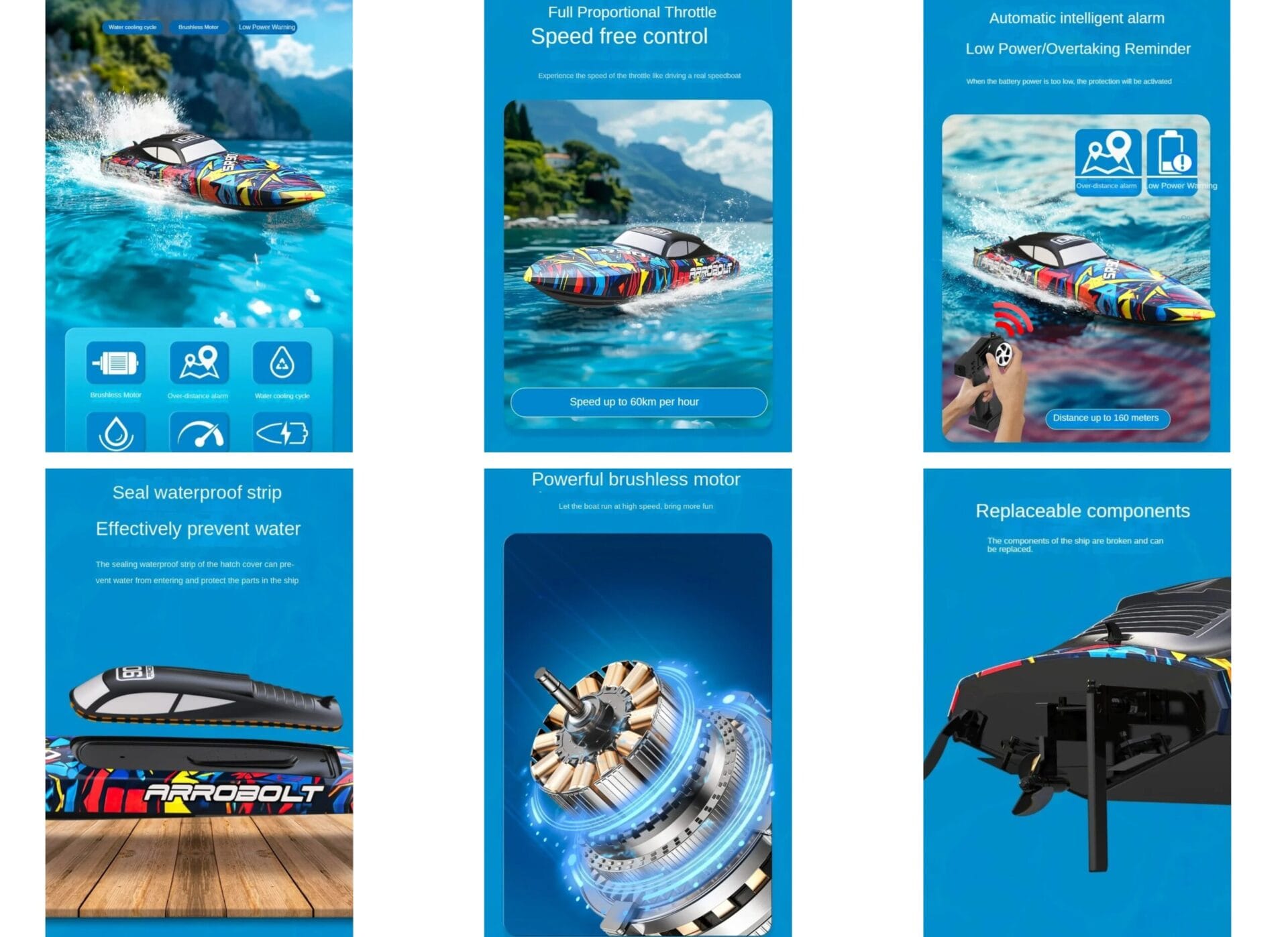 RC Speed Boat High-speed 75Km/h Brushless Water-cooled Electric Racing Boat Model | Udumag Toys
