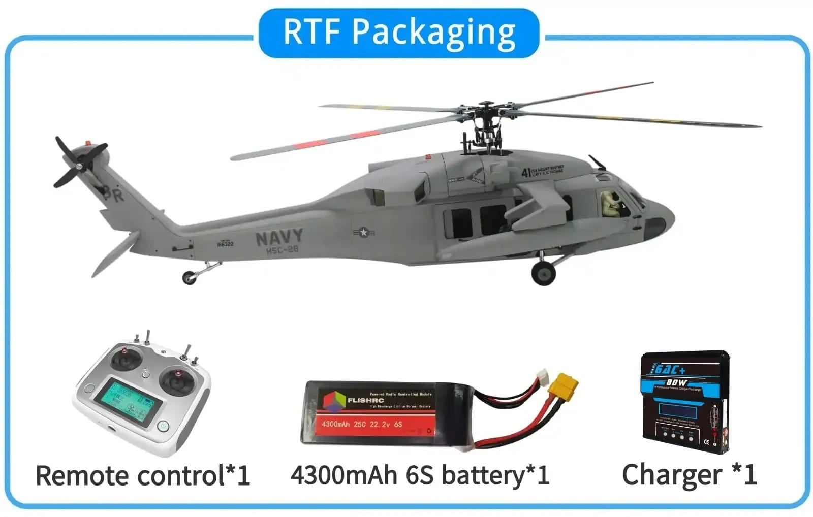 RC Helicopter 500 Size UH-60 Black Hawk GPS H1 Flight Control RTF | Udumag Toys