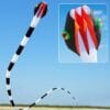 55M Giant Soft 3D Snake Inflatable Kite Toy Ripstop Nylon with Bag - Black & White