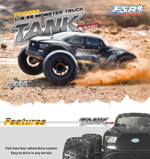 1/8 110KMH 4x4 Off-Road FS TANK 150A ESC RC Buggy Car | Udumag Toys