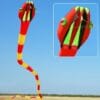 55M Giant Soft 3D Snake Inflatable Kite Toy Ripstop Nylon with Bag - Yellow & Red