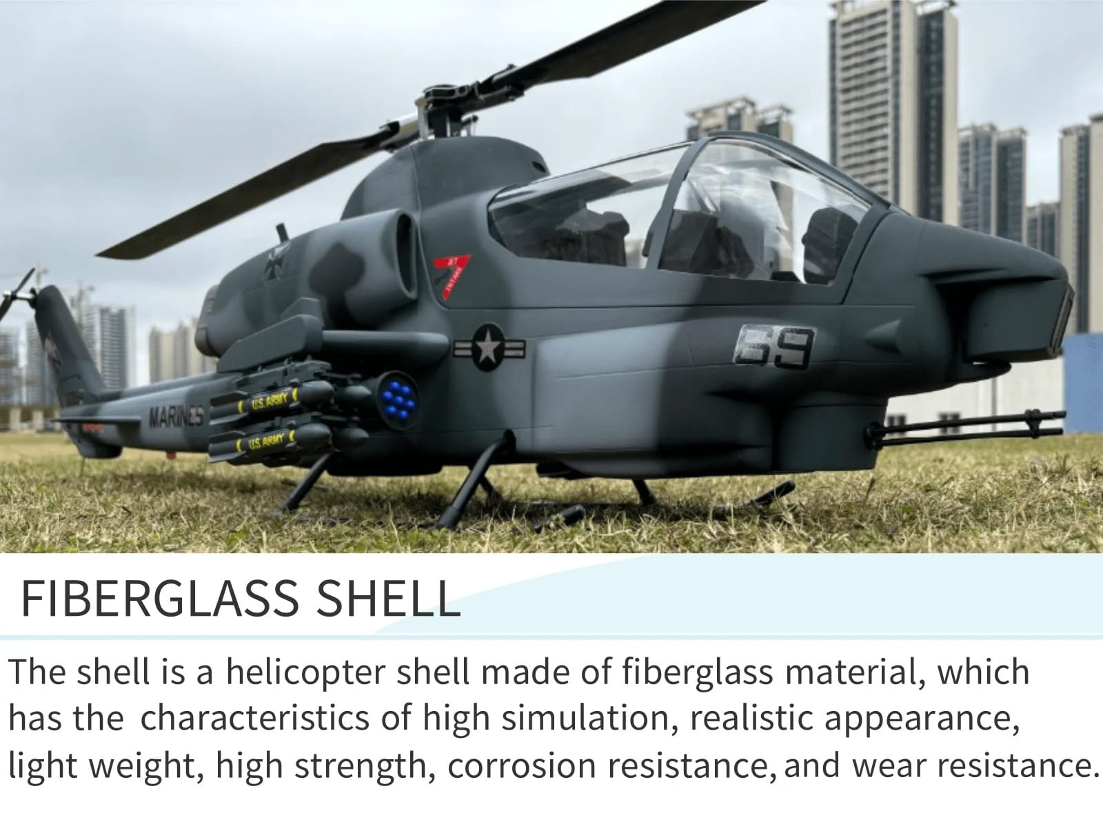 RC Helicopter 500 AH-1 Cobra Scale GPS with H1 Flight Control RTF | Udumag Toys