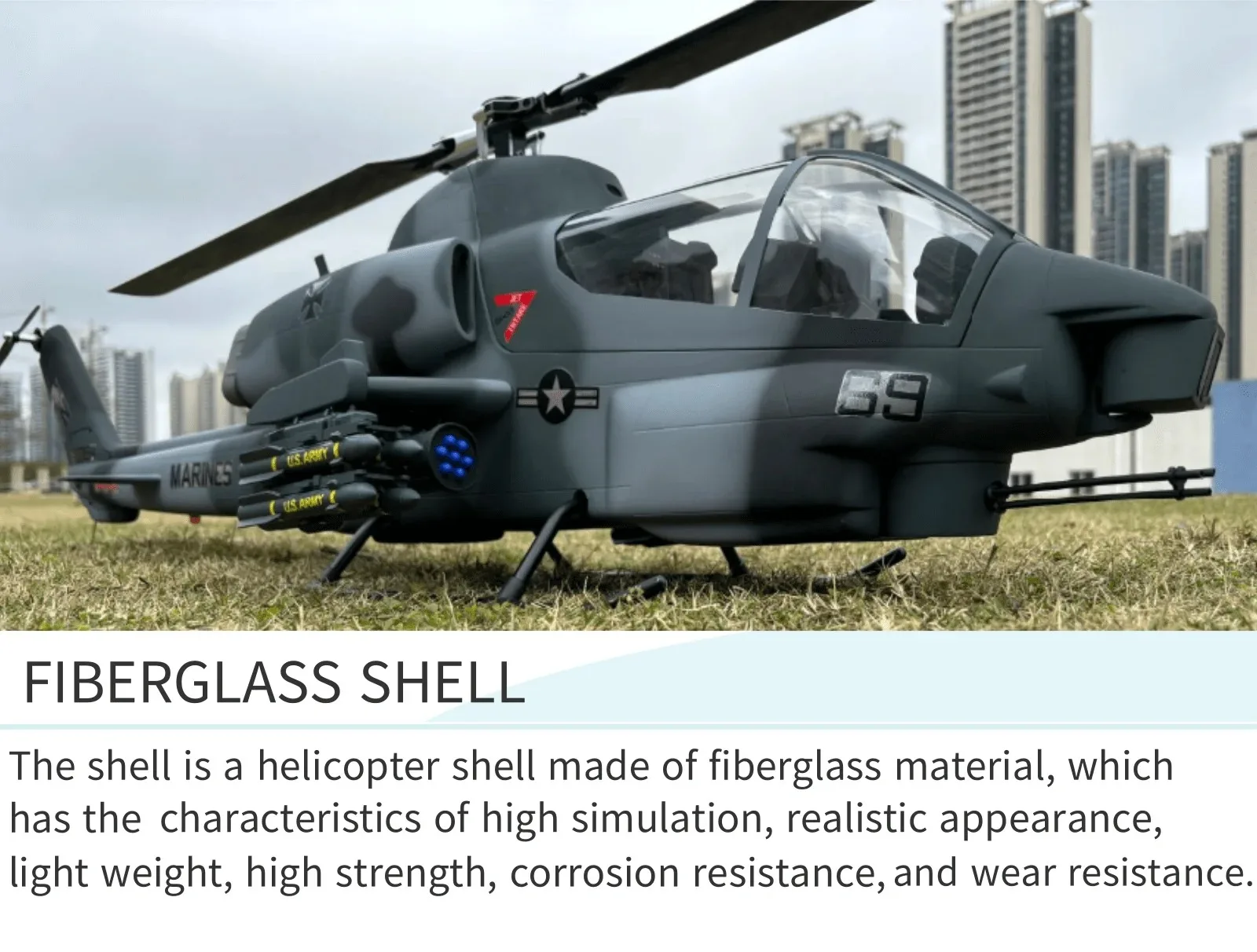 RC Helicopter 500 AH-1 Cobra Scale GPS with H1 Flight Control RTF | Udumag Toys