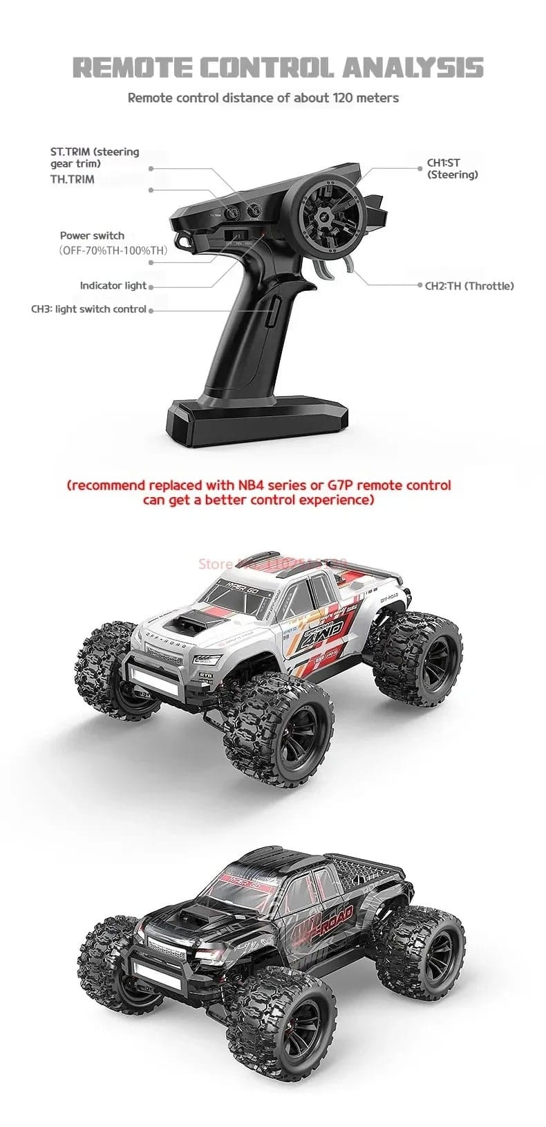 New Meijiaxin 10280 1/10 Little Monster Brushless High Speed RTR Car | Udumag Toys