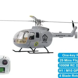 RC Helicopter BO 105 470 Scale High Realistic Automatic One Click Return