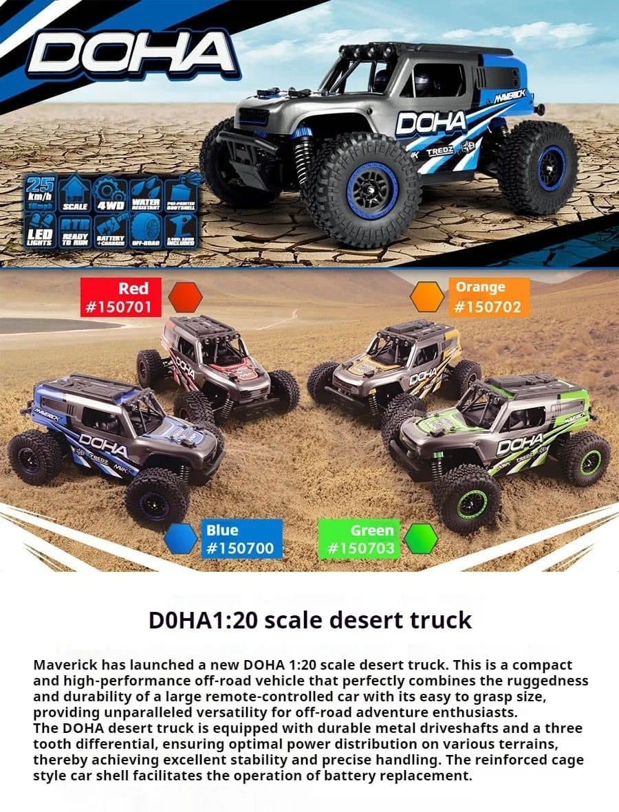 HPI MAVERICK DOHA 1/20 4WD 2.4 GHz brushed RC Desert Truck Off-Road vehicle | Udumag Toys