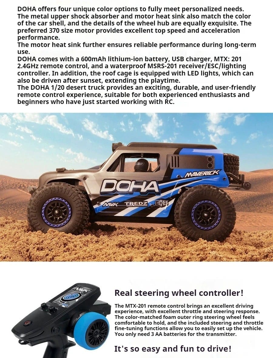 HPI MAVERICK DOHA 1/20 4WD 2.4 GHz brushed RC Desert Truck Off-Road vehicle | Udumag Toys