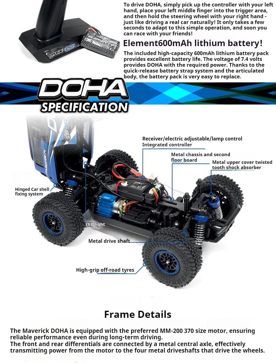 HPI MAVERICK DOHA 1/20 4WD 2.4 GHz brushed RC Desert Truck Off-Road vehicle | Udumag Toys