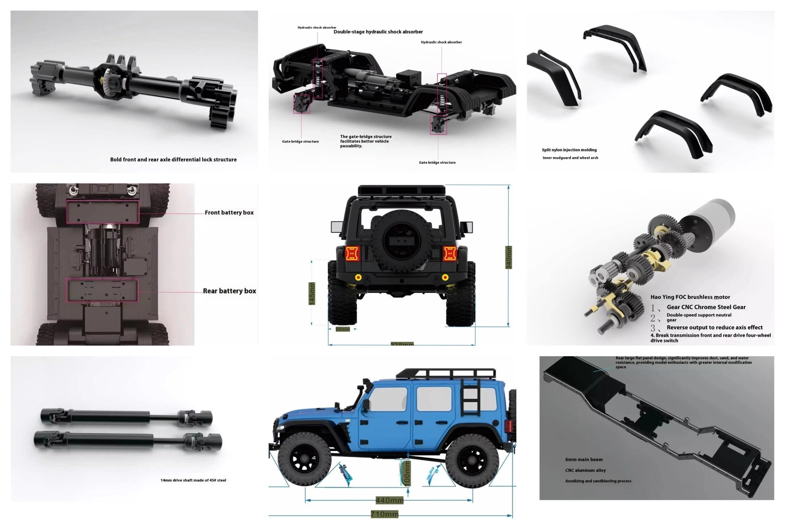 1/7 RC Wrangler CK5811 Off-Road Outdoor Remote Control Climbing Vehicle Brushed Toy | Udumag Toys
