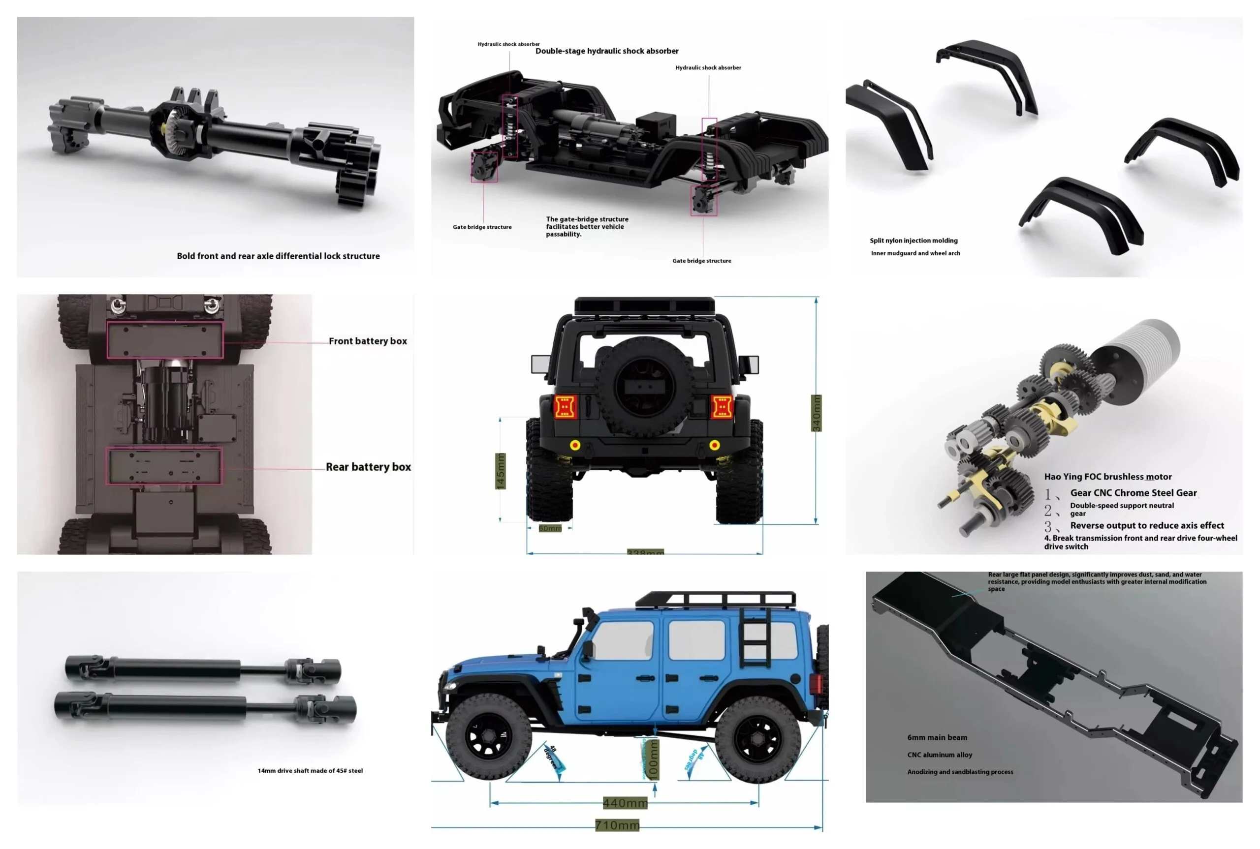 1/7 RC Wrangler CK5811 Off-Road Outdoor Remote Control Climbing Vehicle Brushed Toy | Udumag Toys
